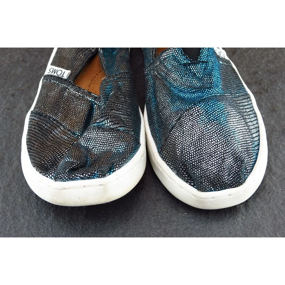 Toms Youth Girls Shoes Size 2.5 M Black Flat Fabric‎